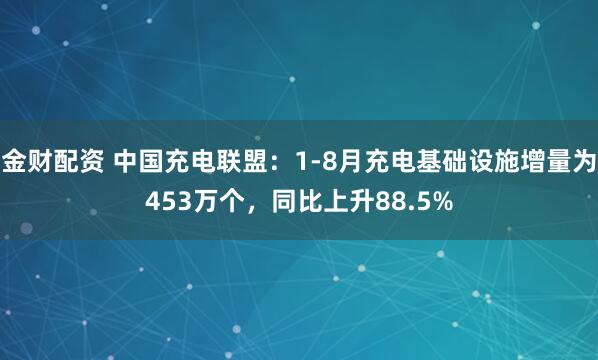 金财配资 中国充电联盟：1-8月充电基础设施增量为453万个，同比上升88.5%